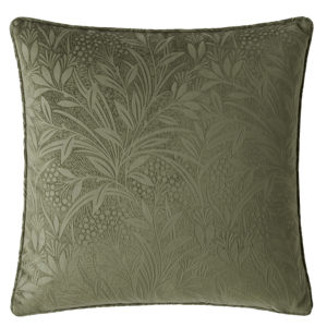 Laura Ashley Barley Embossed Olive Green Cushion